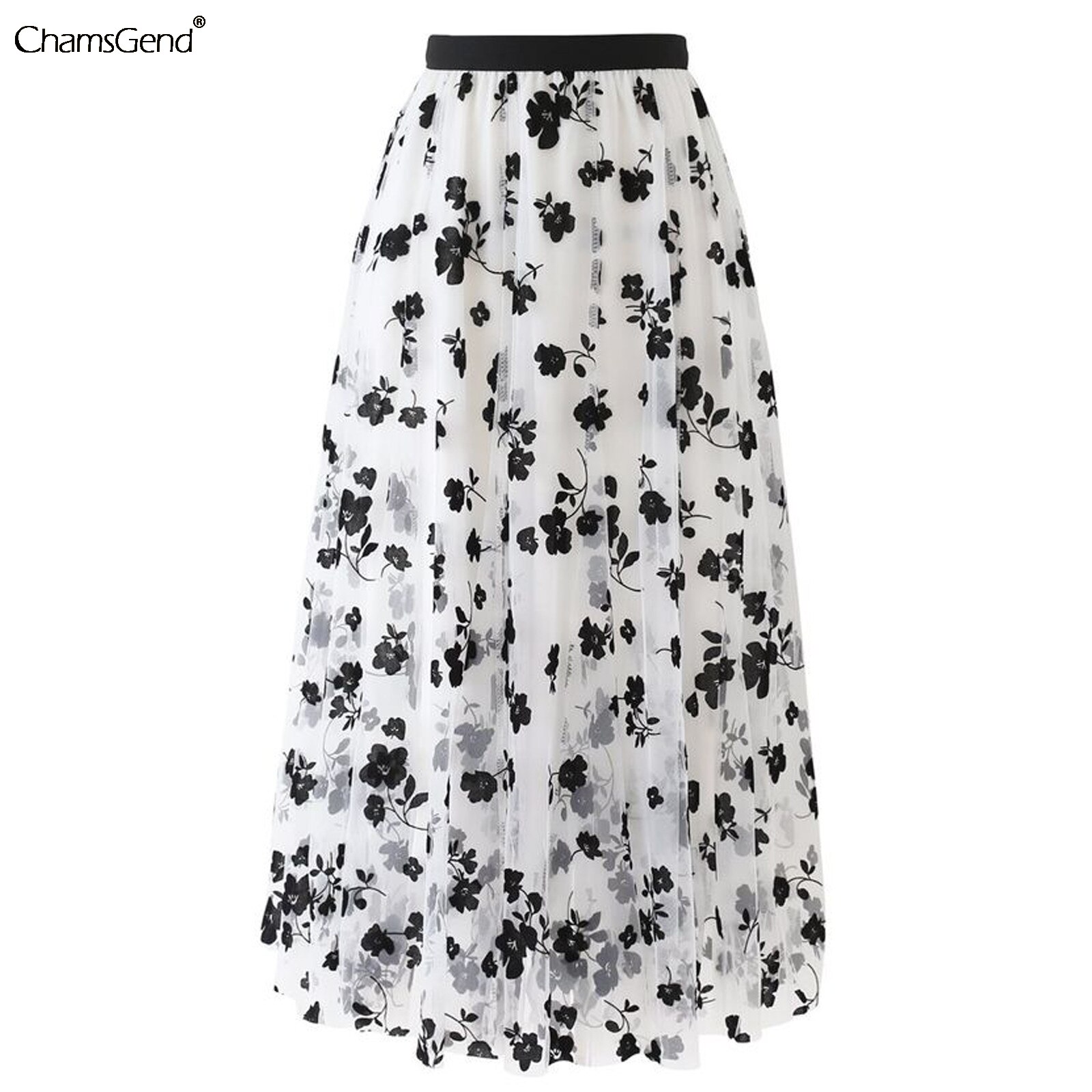 printemps été Vintage Jupe femmes élastique taille haute maille jupes longue plissée Jupe femme Jupe directe