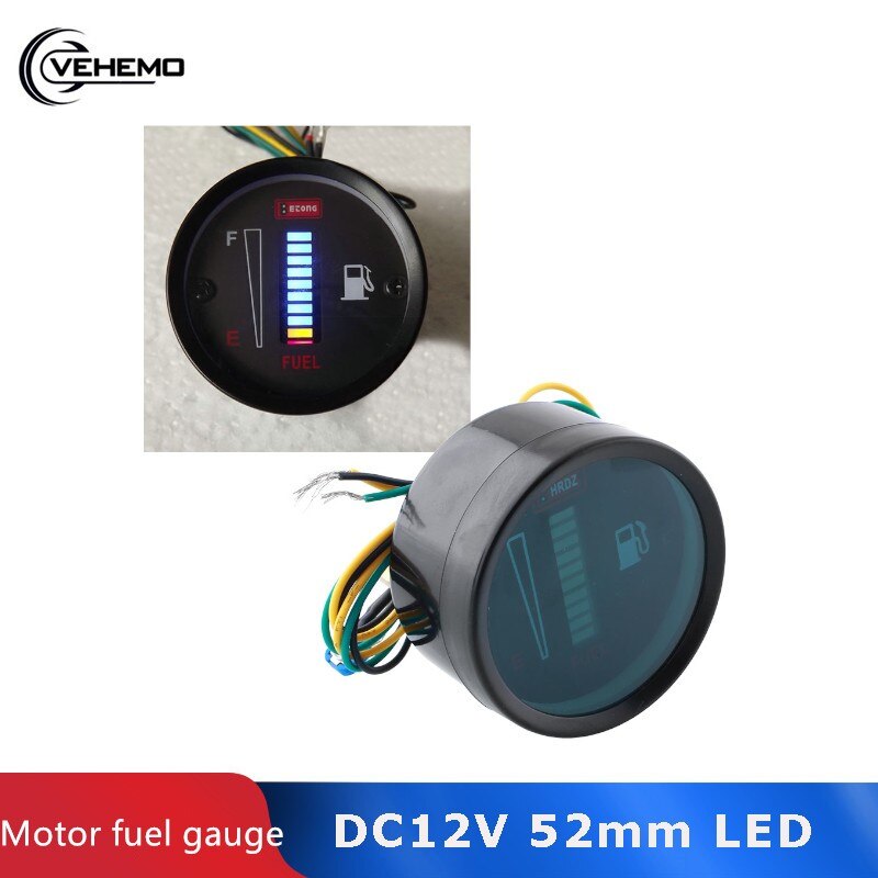 Vehemo autostyling Universele Auto Motor 2 "52mm Fuel Meter LED