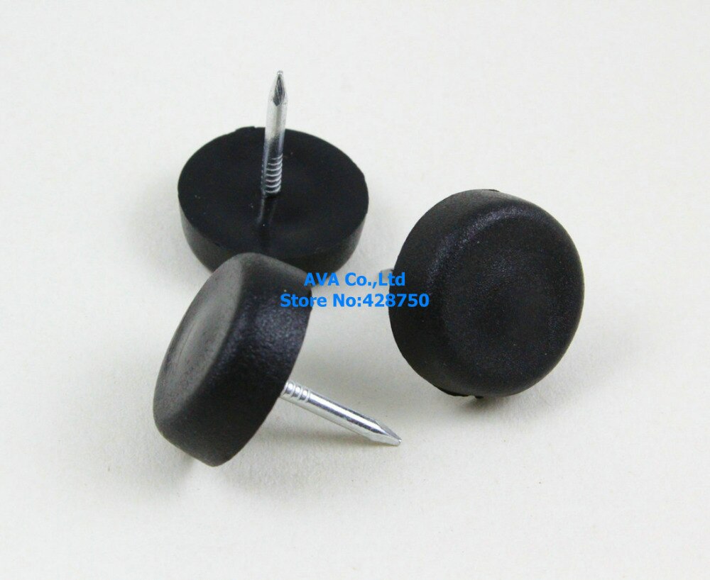 18mm Nylon Furniture Chair Nail Feet Glides Feet Bottom Protect / Black