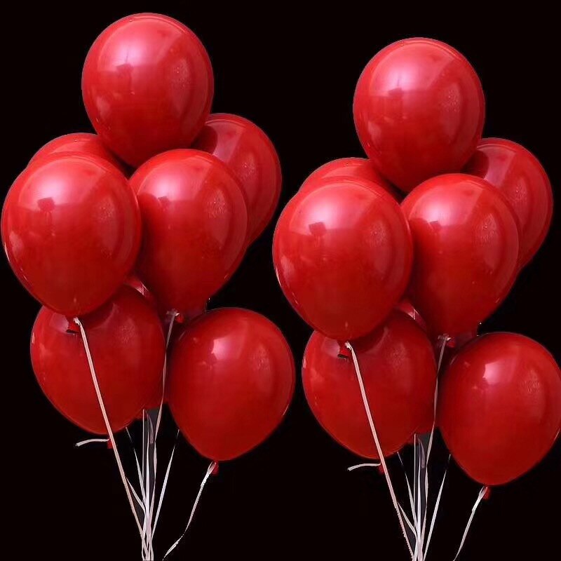30 Pcs Dark Red Color Round Ballons 10 inch Double layer Thicken Wedding Engagement Anniversary Party Ballon