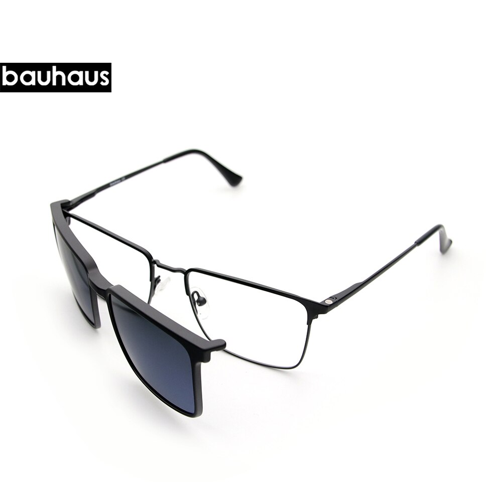 X107 Clip-on Glasses Frame Optical Prescription Eyeglasses with Magnetic Polarized Cool Metal Eyewear Frame