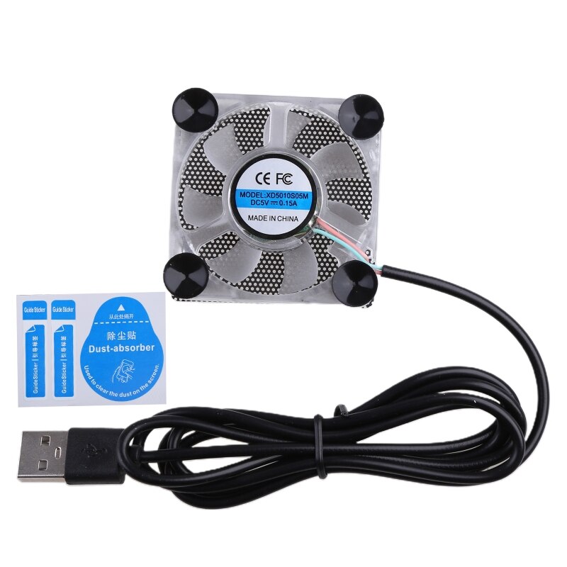 Mini USB Mobile Phone Cooling Pad Cooler Fan Radiator with 4 Small Suction Cup