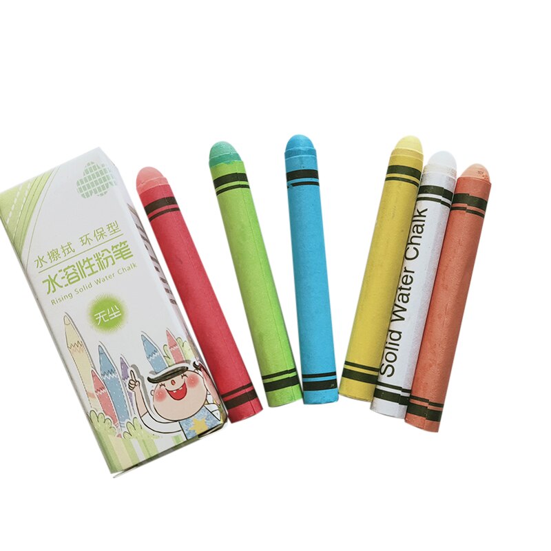 6/12/18/30/60 Pcs Chalk Water-Soluble Dustless Erasable Solid Chalk for Children Kids Graffiti ENA88