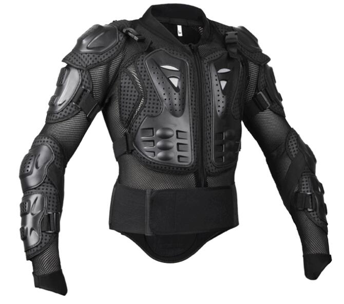 Men's and women's motorcycle Armor Protection Jacket Protector Cross Chest Back Protective shorts protective suits: black jacket / XL