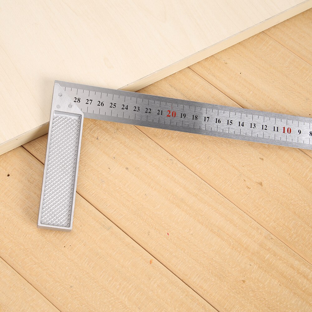 Escuadra de aleación de aluminio de 300mm, regla de giro de ángulo recto de 90 grados, regla de torneado de acero para carpintería, medidor de herramientas de medición