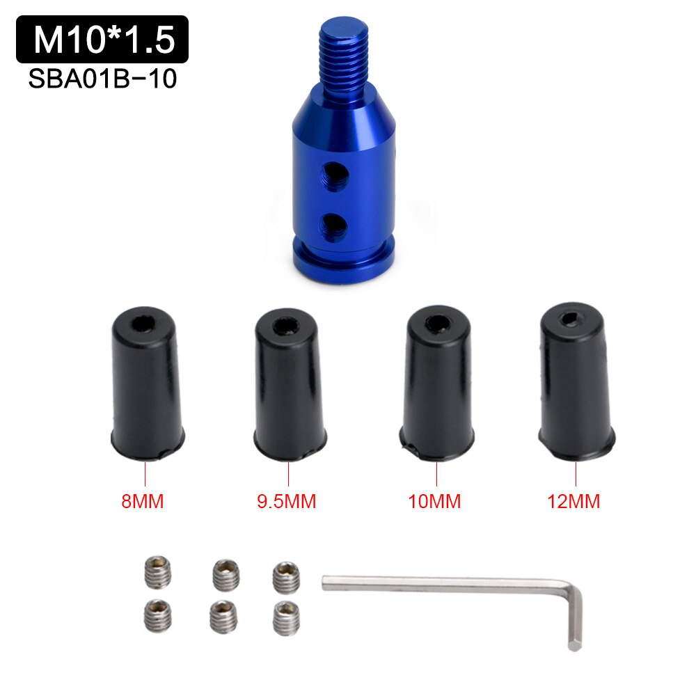 Universal Car Manual Gear Shift Knob Adapter For M10x1.5/M12x1.25 Thread Aluminum Alloy Car Accessories WLR-SBA01: M10x1.5 Blue