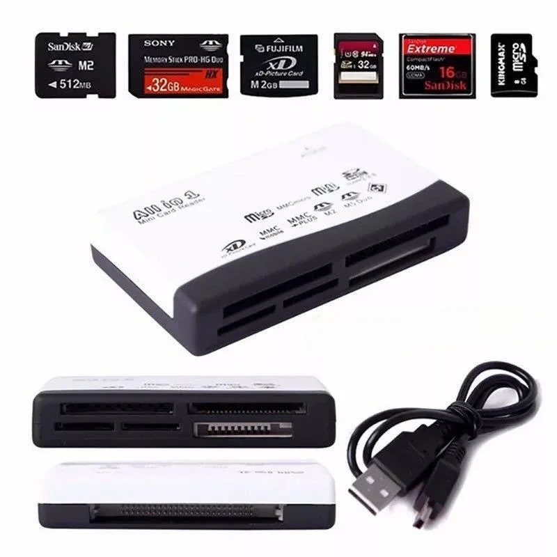 All In One Card Reader USB 2.0 SD Card Reader Adapter Support TF CF SD Mini SD SDHC MMC MS XD usb card reader