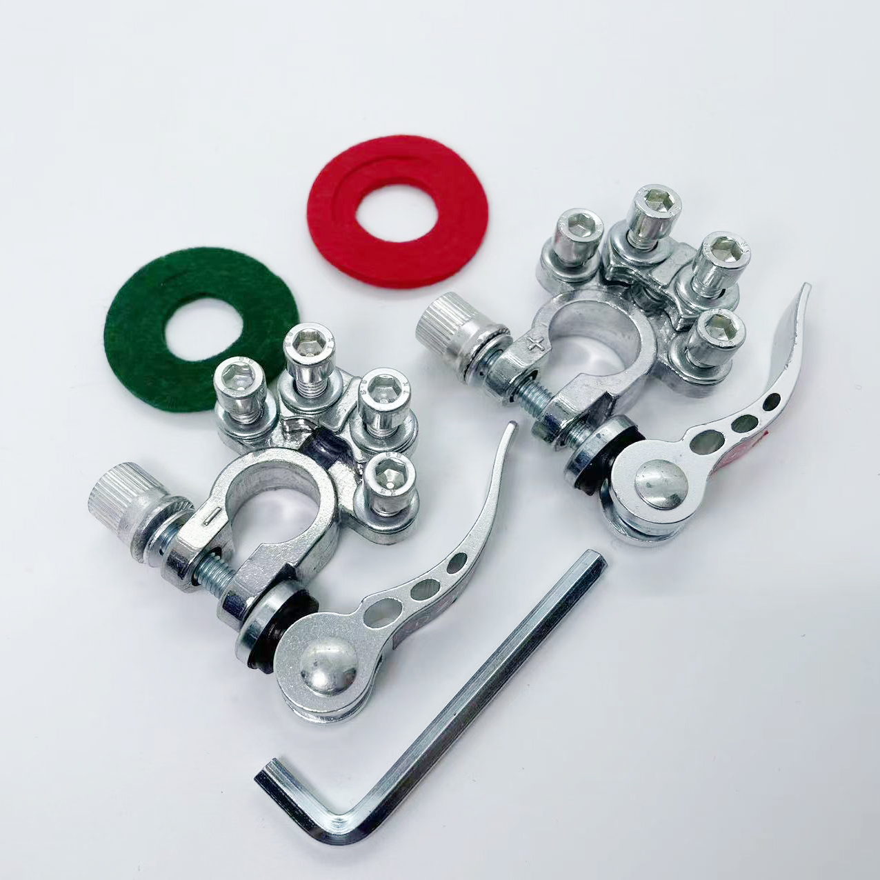 1 Pair car battery terminal Quick disconnect auto cables connectors Clamps 12V 24V Terminal Clamp 4 Way Car Batteries Top Post: WHITE