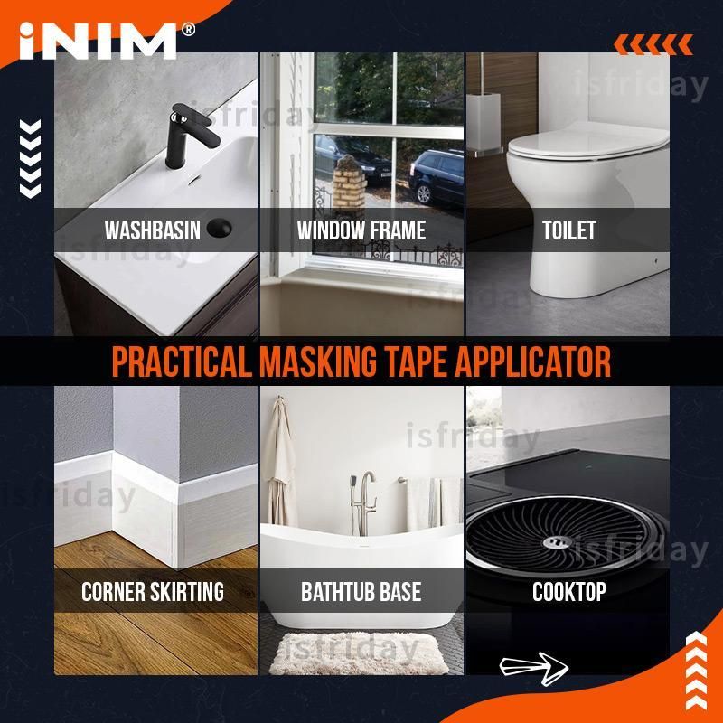 INIM® Easy Masking Tape Applicator Painter Fast Precise Tape Cutting for Doors Cabinets Window Panes Bathtub Home Accessories
