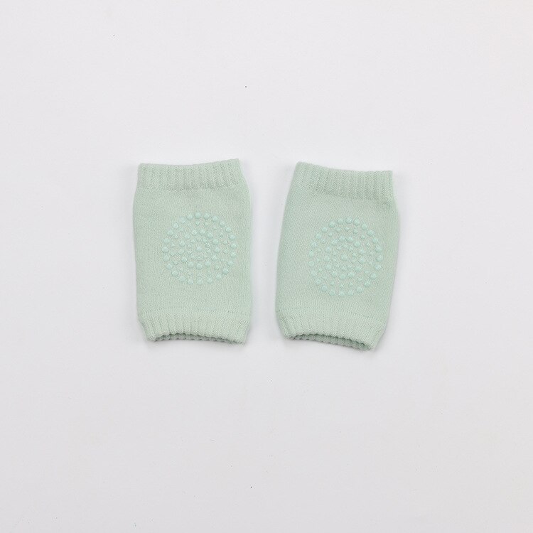 2 stykker / par sikkerhedsbomuld baby knæpuder kravlebeskytter børn knæskaller børn korte knæpude baby benopvarmere: Grøn