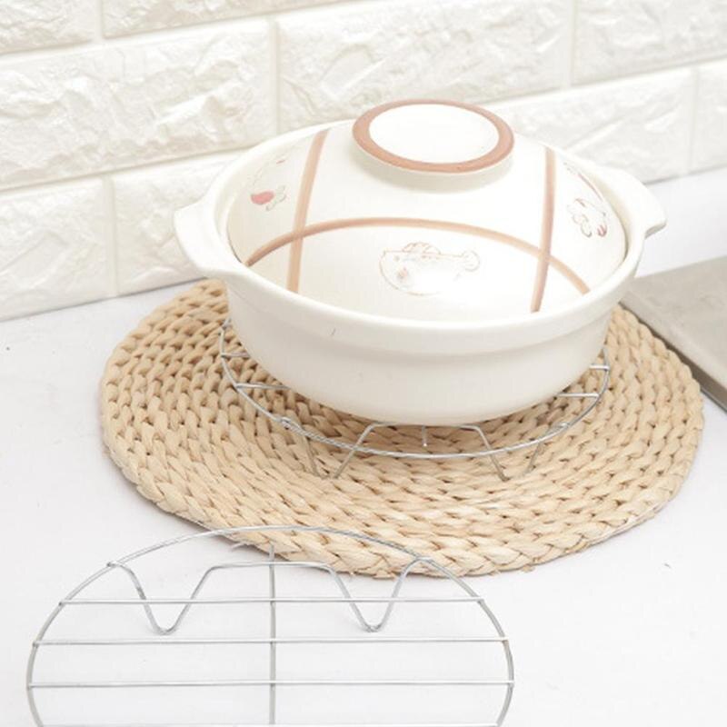 High leg cooking rack round stainless steel steaming egg rack baking cooling steaming rack W bracket cookware microwave oven rac