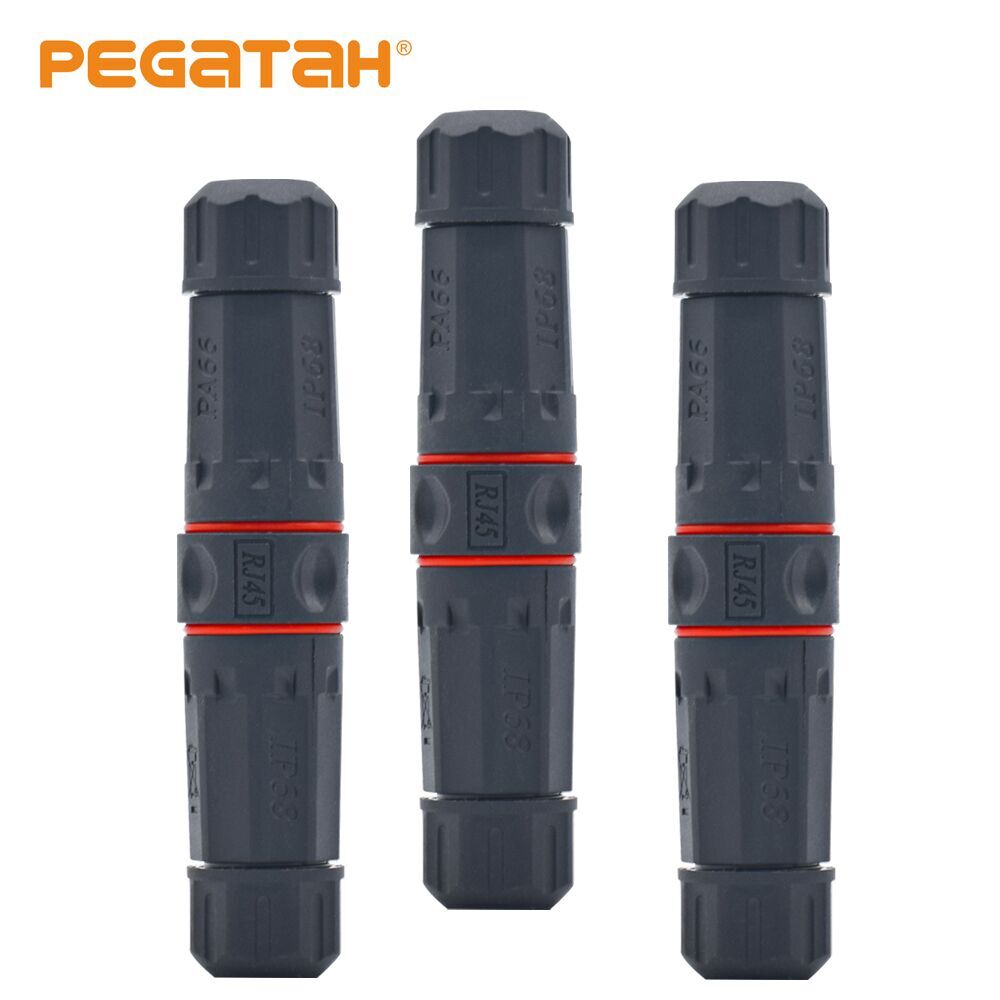 Waterproof RJ45 Ethernet Network Cable Connector Wire Extension Double Head Adapter