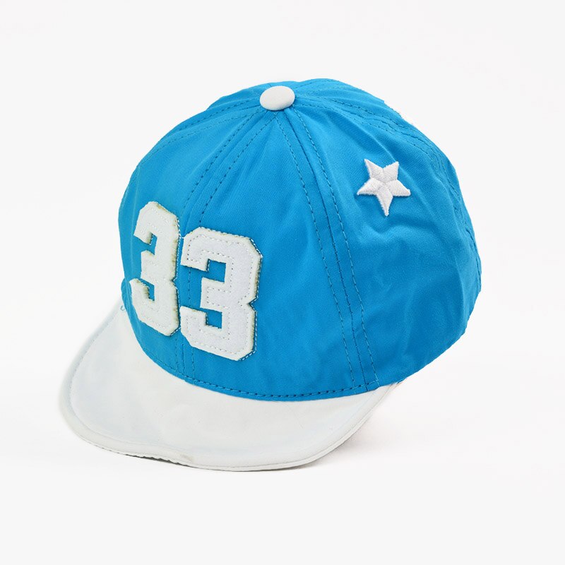 Brief Jongen Baby Cap Lente Zomer Kids Verstelbare Baseball Cap Effen Kleur Katoen Peuter Jongens Zonnehoed: number blue