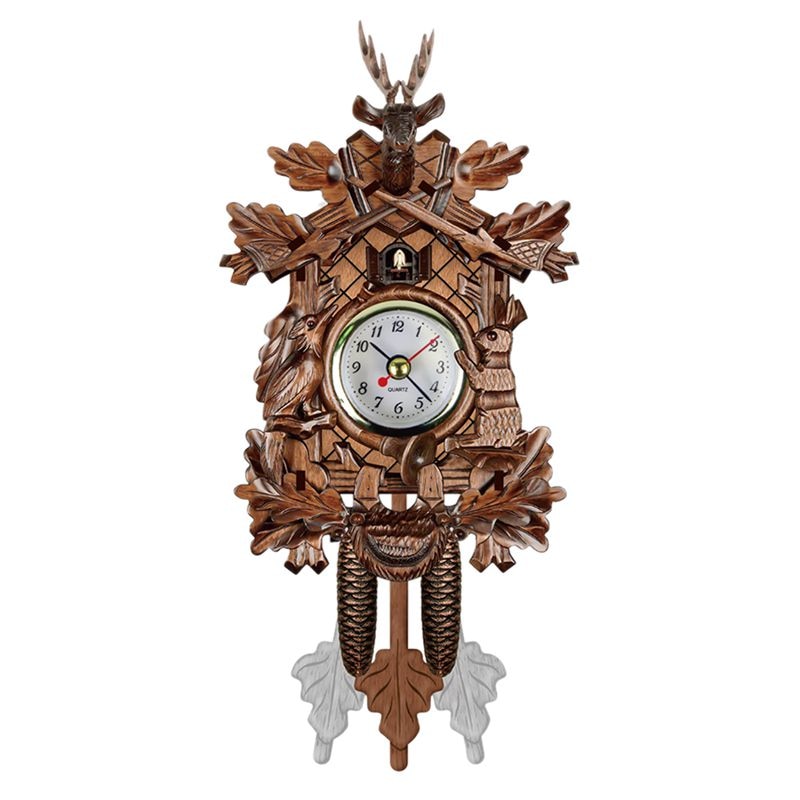 Gtbl-reloj de pared de estilo retro decorativo para el hogar, reloj colgante de pájaro, reloj de cuco de madera, reloj de péndulo para sala de estar, reloj de arte artesanal para casa nueva