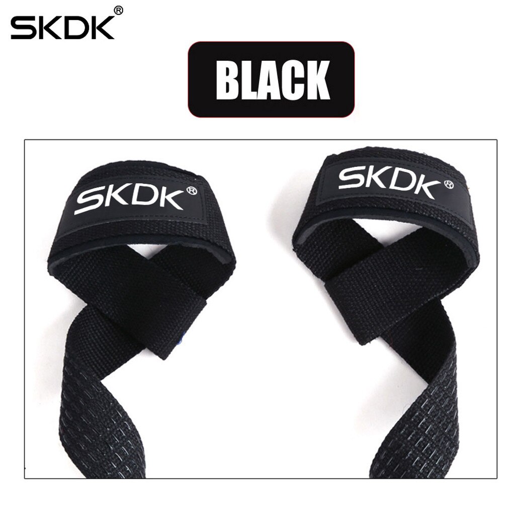 25x20x5cm 1pc Padded Weight Lifting Straps Training Gloves Hand Wrist Wraps Grip band Gym Fitness Sport Equipment Accessorie: Black