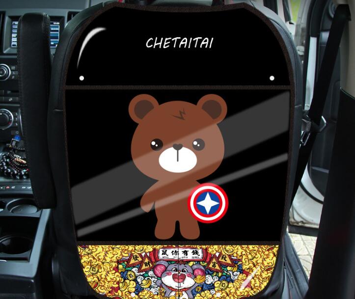 Asiento de coche de dibujos animados para niños, cojín anti-kick, asiento trasero de coche: 5