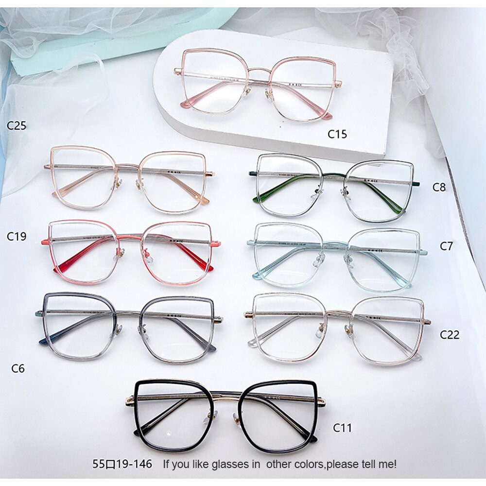 Gafas ópticas metálicas con forma de mariposa para chica joven, lentes de lente graduada sin marco, estilo novedoso, JD1009