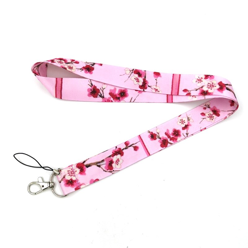 Plum Blossom Mobile Phone Straps Lanyard for Keys Keychain ID Card Badge Holder Neck Strap Keycord Webbing Ribbon Hang Rope