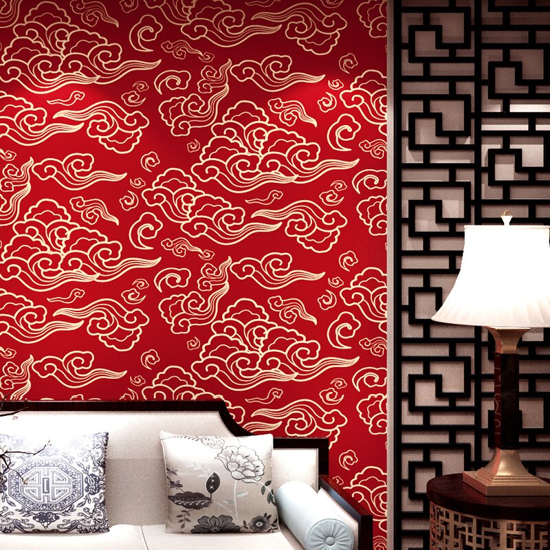 Auspicious Chinese style big red auspicious cloud ... – Grandado
