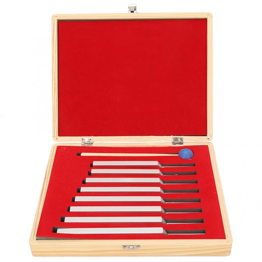 8 Pcs Aluminum Alloy Silver Neurological Tuning Fork Set for Healing 256~512Hz