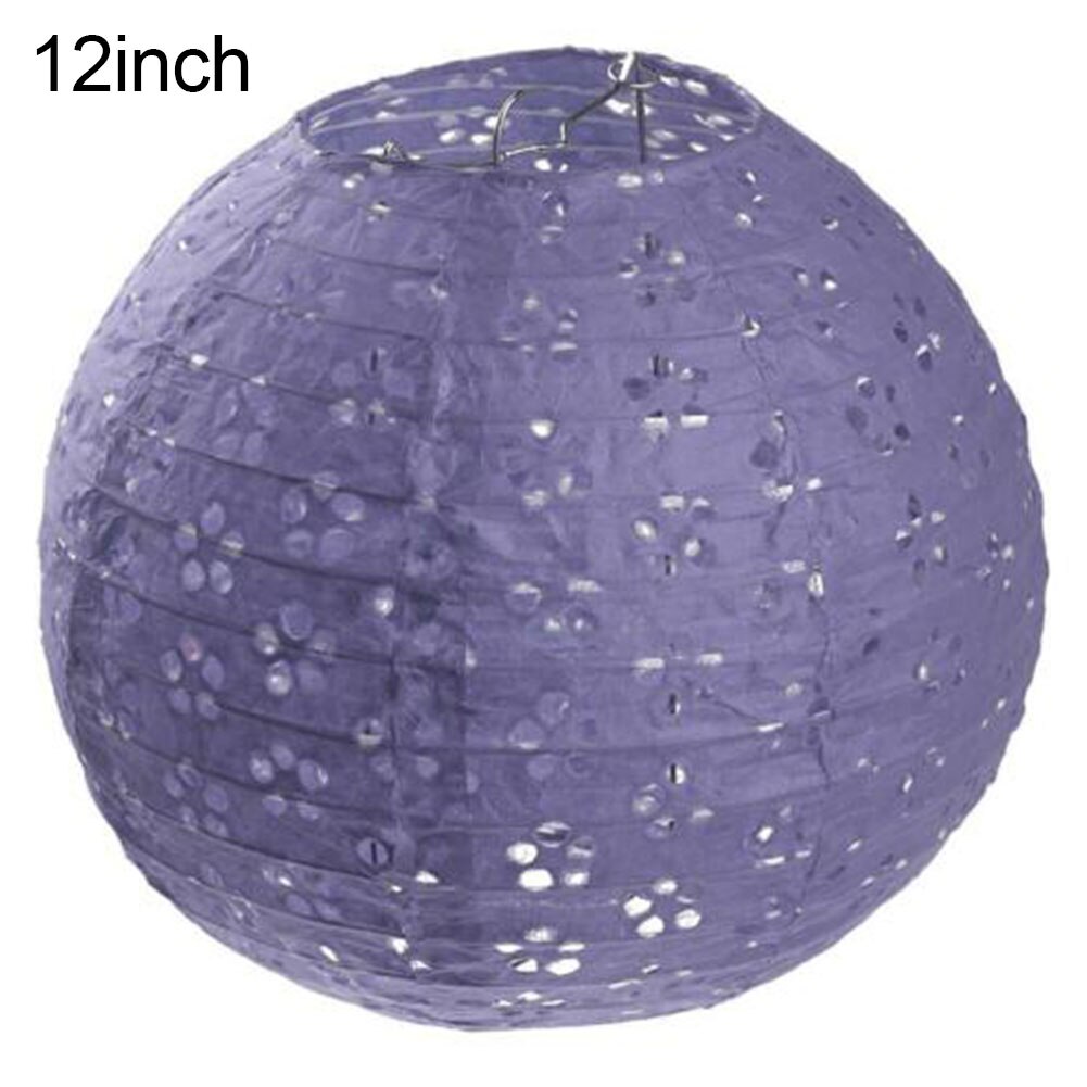 Chinese pruimenbloesem holle hangende papieren lantaarn huwelijksfeestdecoratie: Lichtpaars / 12 inch