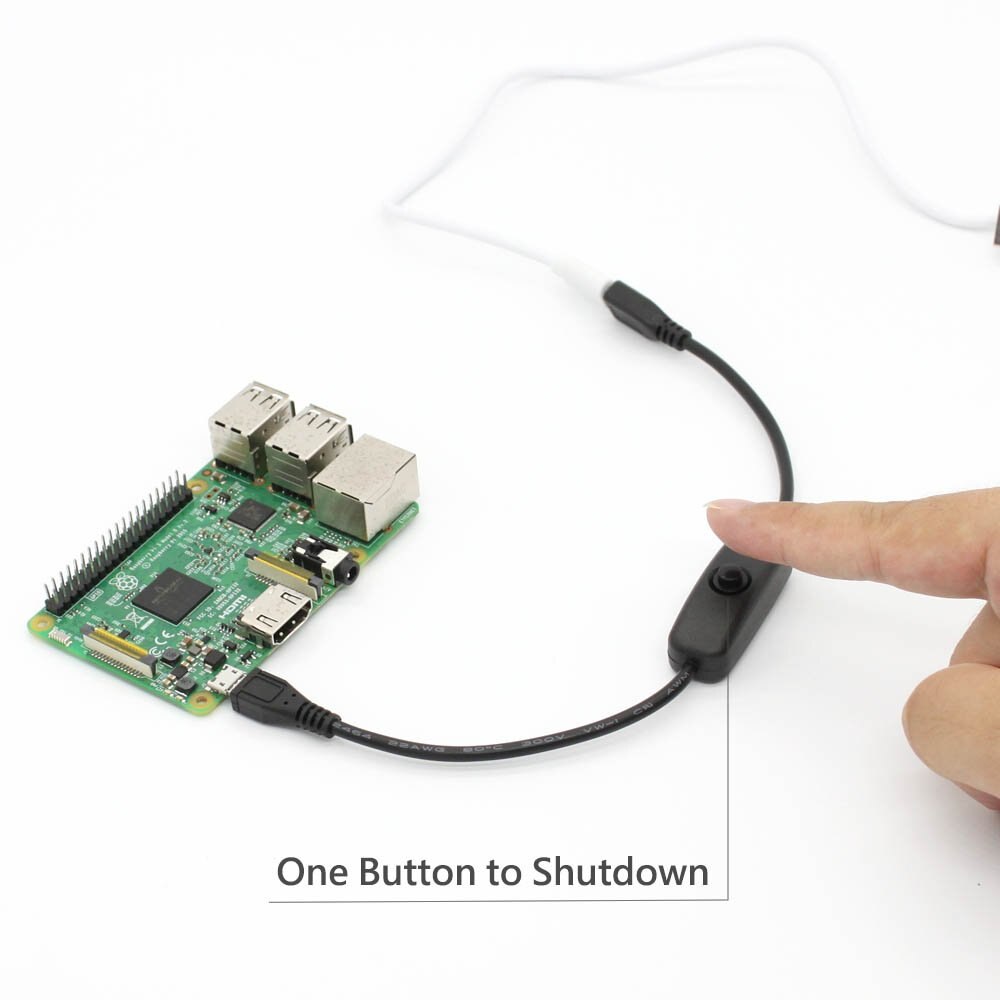 2 pack Voor Raspberry Pi 3 B + Voeding Cord Pi Schakelaar Kabel Schakelaar Push On Off voor pi 3 Model B +, pi 3 Model B, Pi 2 B