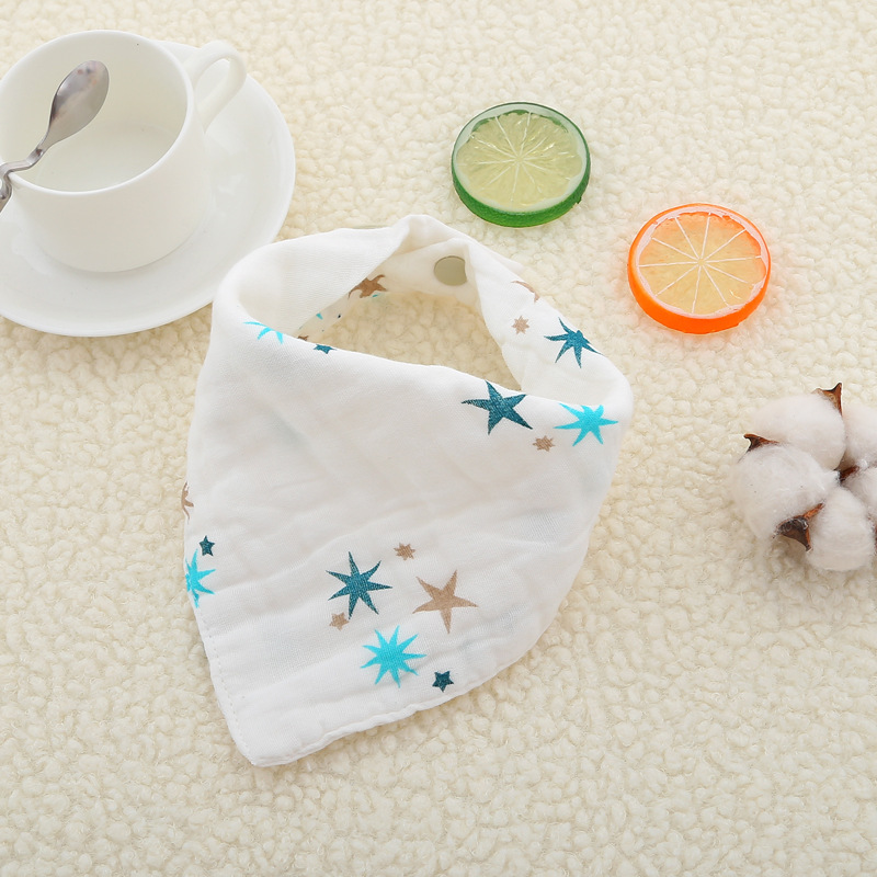 8-Layer Mousseline Slabbers 100% Natuurlijke Katoen Zachte Baberos Bebe Animal Bandana Zuigeling Kiel Burp Doek Voeden Speeksel handdoek: starfish 1