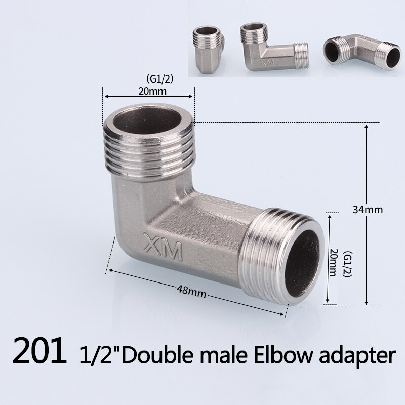 1/2" 3/4" BSP Female Male Thread Tee Type Reducing Stainless steel Elbow Butt joint adapter Adapter Coupler Plumbing fittings: Orange