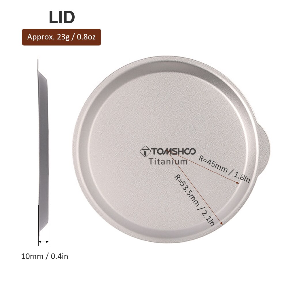 500ml Titanium Water Cup Coffee Mug Outdoor Camping Hiking Backpacking Water Cup Outdoor Travel Hiking Picnic Camping Ta8351: Lid only