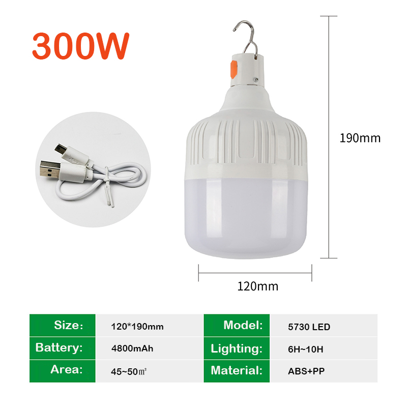 Utomhus led-lampa campinglampor usb-laddningsbar lampa nödtält marknaden anslut bärbar lykta glödlampa batteri grill camping: 4.5 w