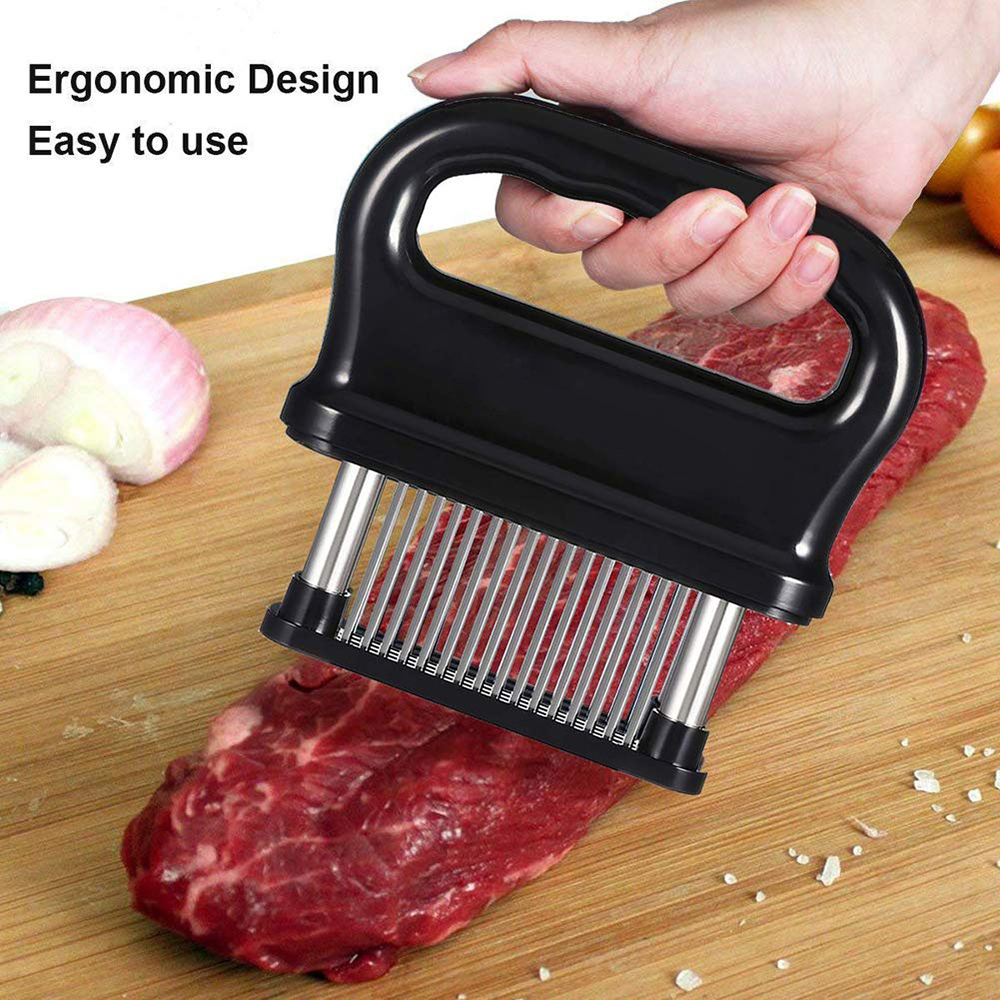 Kitchen 48 Blades Needle Meat Tenderizer Stainless Steel Meat Beef Steak Mallet Meat Tenderizer Hammer Pounder