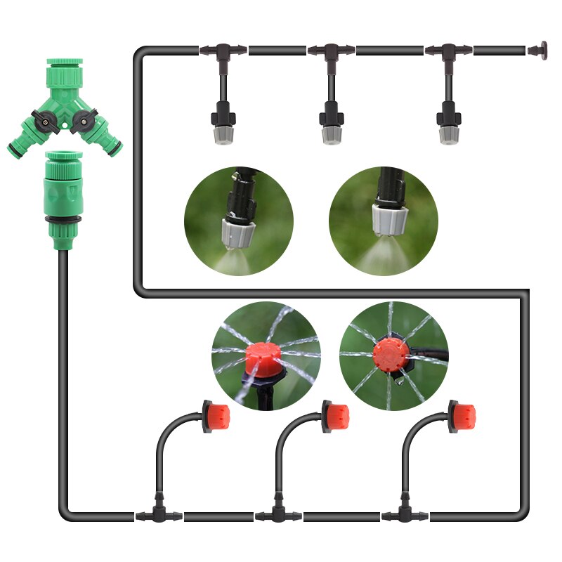 Fast 5M-50M Irrigation System Automatic Watering Garden Micro Drip Watering Kits With Adjustable Drippers