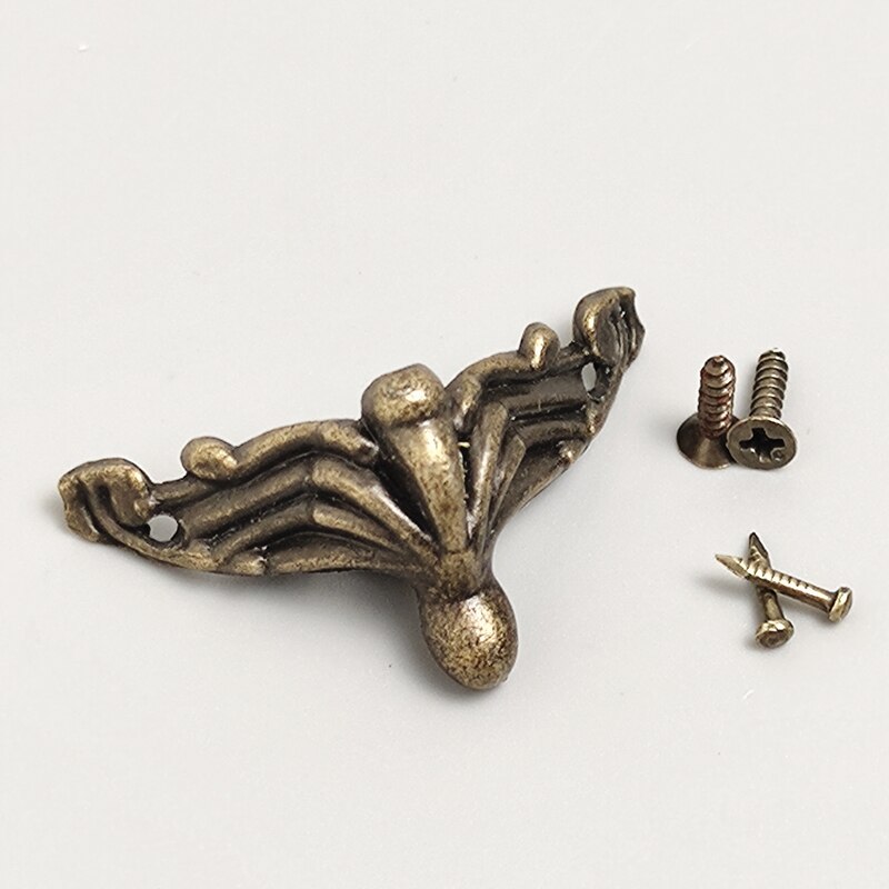 50PCS Antique Golden Jewelry Box Wood Case Decorative Feet Leg Corner Protector Pure Copper Bottom Support Foot