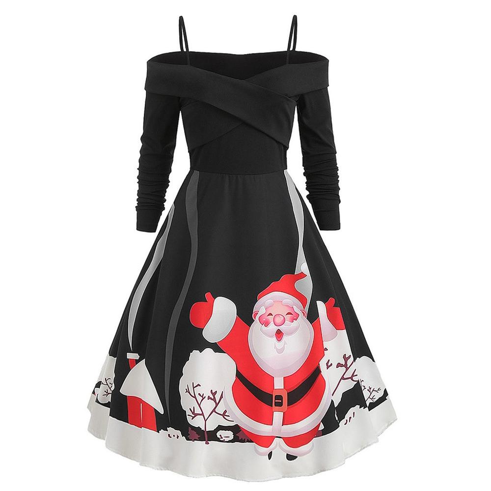 Lapel Printed Loose Holiday Dress