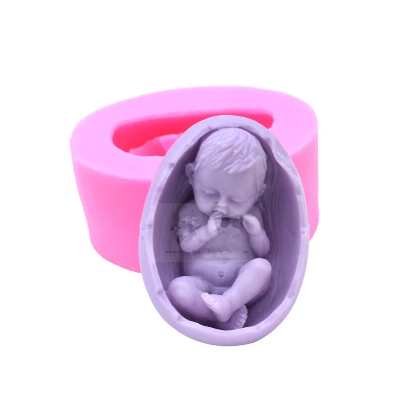 Soikea muoto 3d nukkua vauva silikoni saippua muotti fondant kakku diy leivontamuotti kynttilä muoto kipsi aromaterapia muotti saippua