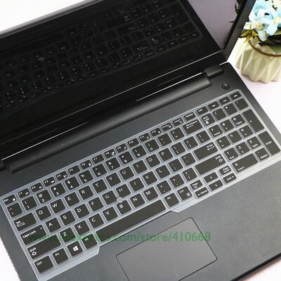 15.6 inc Silicone Laptop Keyboard Cover Protector Skin For Dell Latitude 5500 5501 5540 Precision 3540 3541: Black