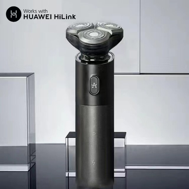 Huawei hilink apiyoo electric waterproof portable men's shaver machine smart trimmer beard shaver man hair shaver face: Black