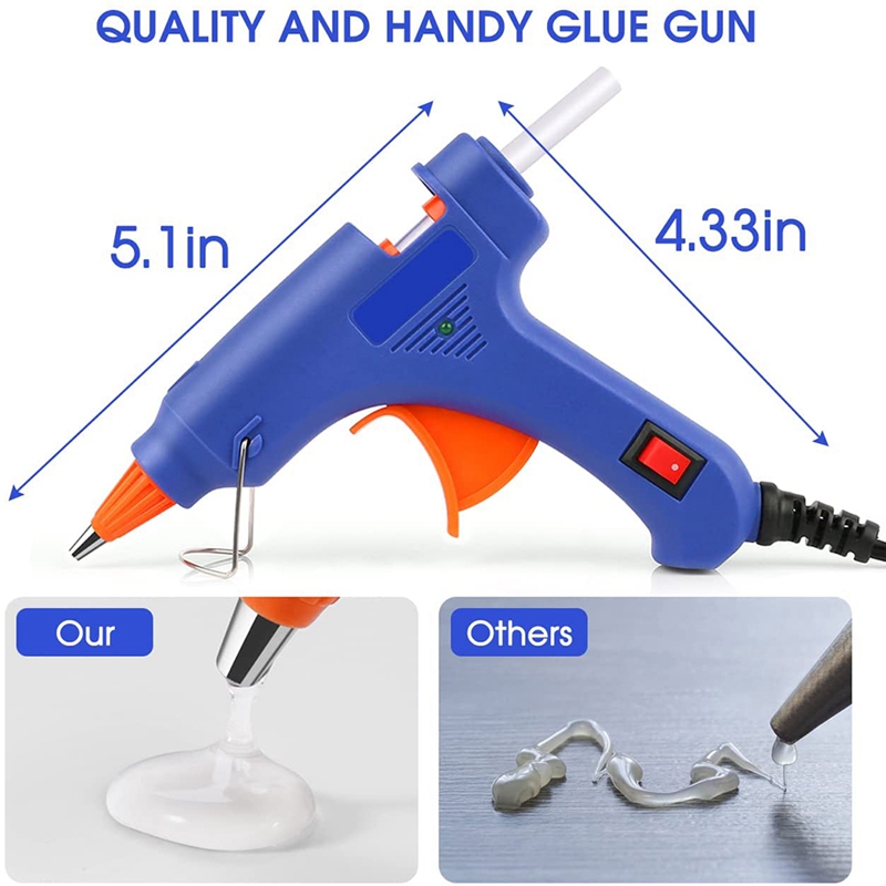 Glue Gnu, Mini Gnu Kit with 30 Glue Sticks for School Crafts DIY Arts Quick Home Repairs, 20W, Blue US Plug