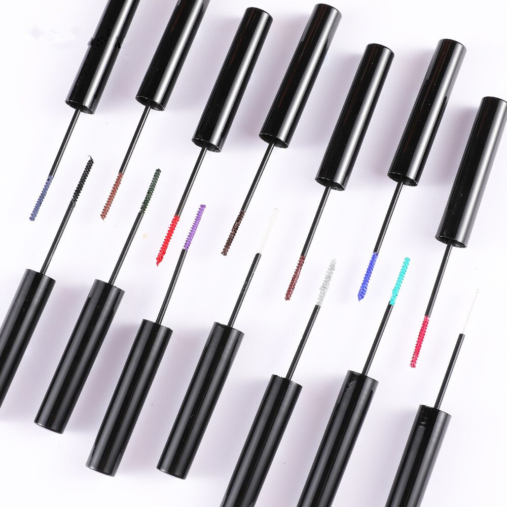 Kleur Mascara Waterproof Langdurige Blauw Groen Rood Zwart Wit Kleur Mascara Curling Verlenging Wimpers