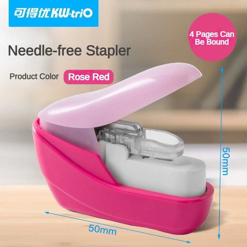 No Staples Stapling Machine Mini Book Stapleless Stapler Paper Stapling Stapler Without Staple Office Accessories Stationery: Yellow