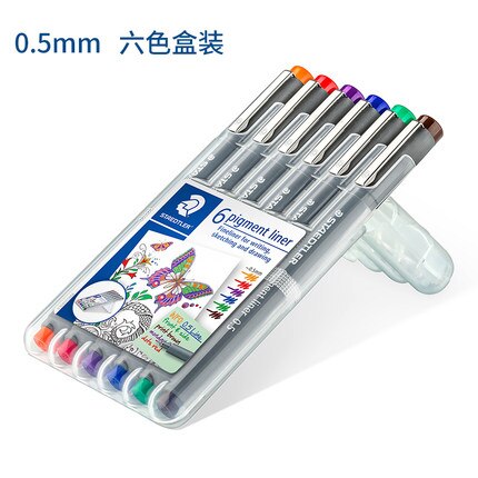 Staedtler 308 sb6p tegning nål pen pigment liner krog linje pen: Lavendel