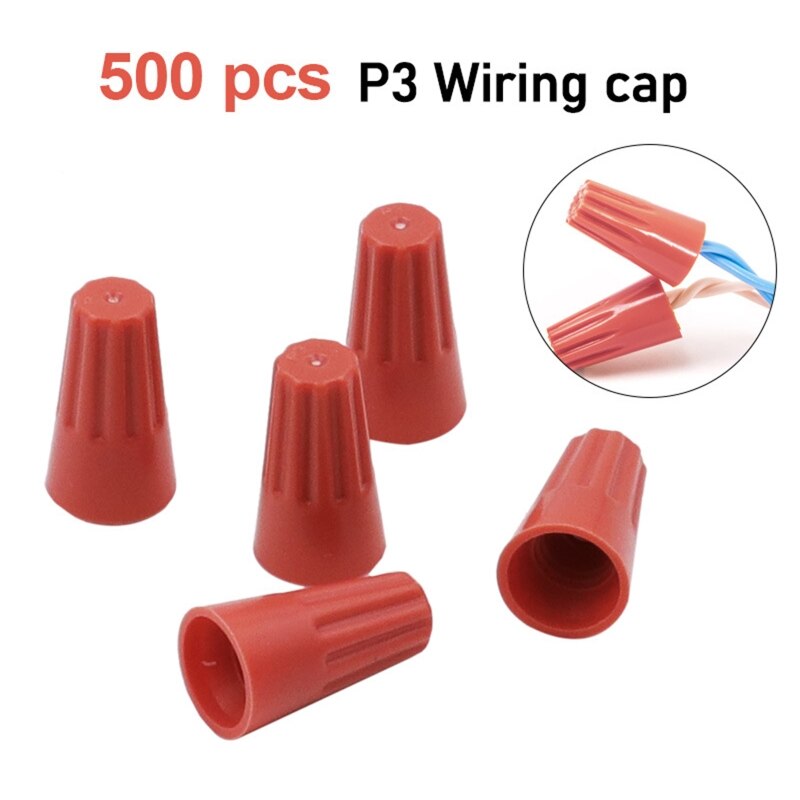 500 Pcs Practical Electrical Wire Connection Nut Spring Cap Terminal Twist Connector Cap Spring Insert Assortment Kit