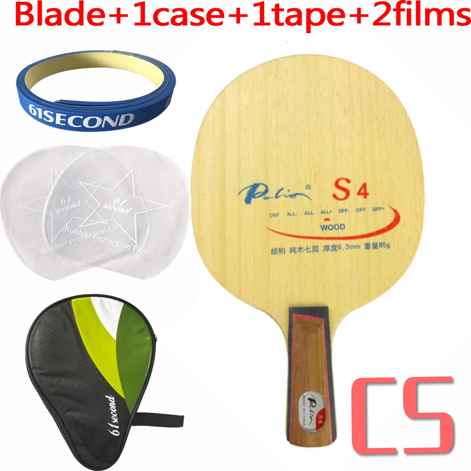 Palio S4 (S-4, S 4), raqueta de tenis de mesa de madera para raqueta de ping-pong: CS with Y1 case