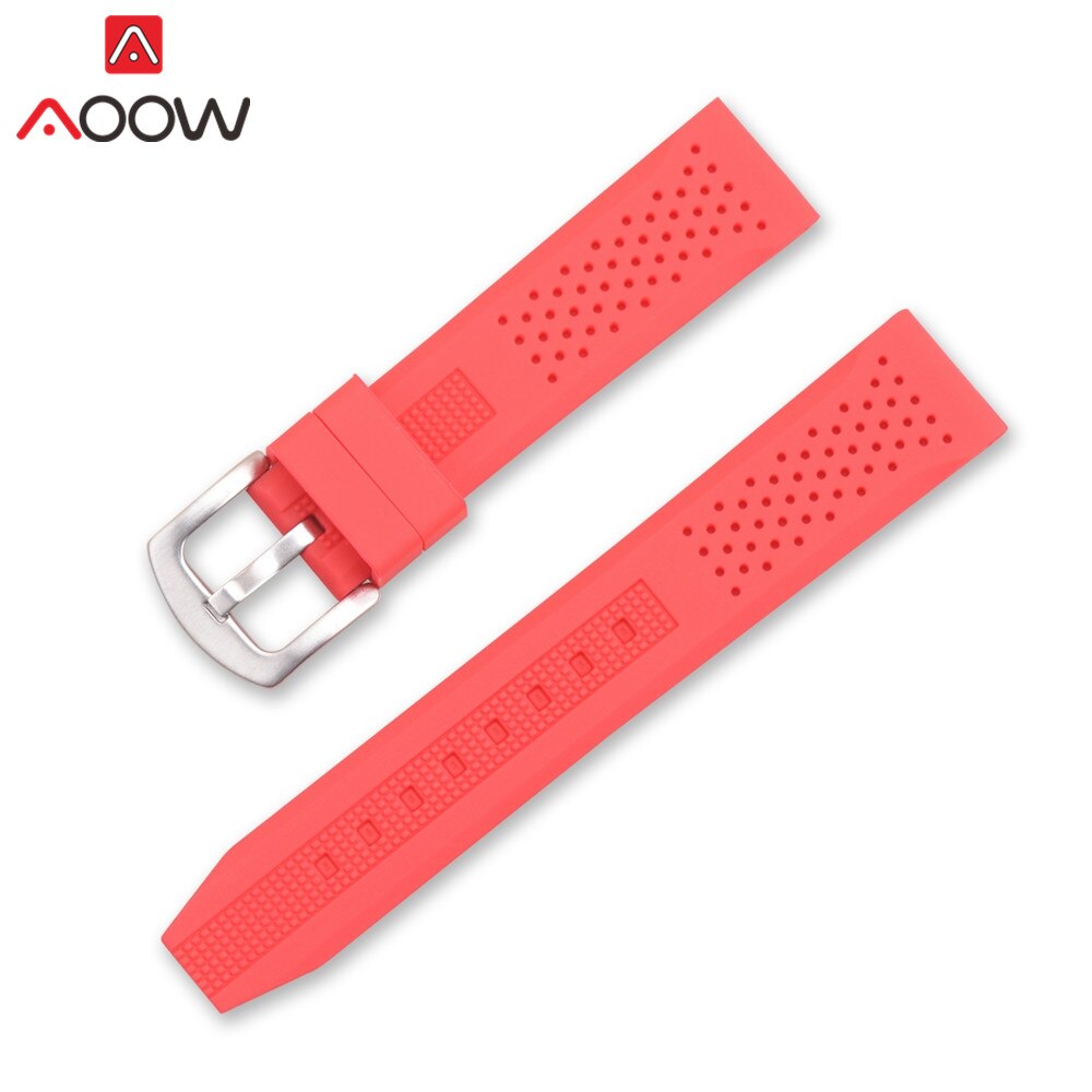 Pulseira universal de silicone, pulseira à prova d&#39;água para gear s2 s3, 16mm, 18mm, 20mm, 22mm e 24mm: Red / 20mm