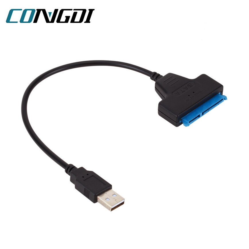 Sata till usb 2.0 kabel adapter stöd 2.5 tum extern hdd ssd notebook hårddisk 22 stift usb sata kabel data omvandlare