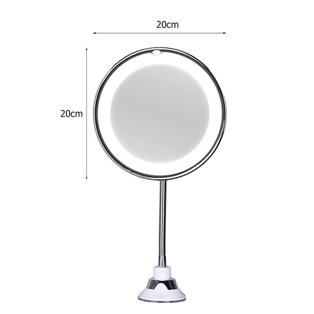 Magic Cosmetic Mirror 7 Inch 10x Magnification Dual Sided LED Makeup Mirror 360 Degree Rotating Makeup Mirror: 5X
