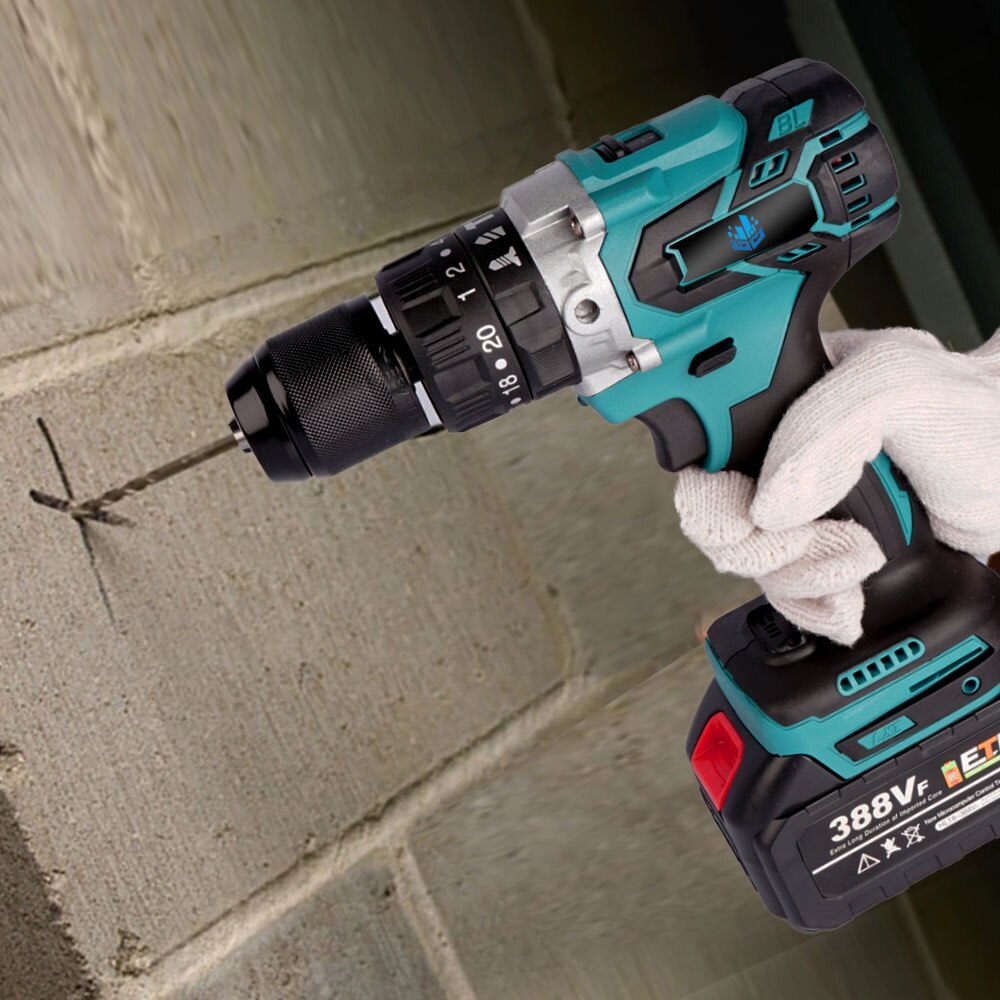 18V 13mm Brushless Electric Impact Drill Cordless Electric Screwdriver for Makita Battery 1830 1840 1850 1860 Power Tool