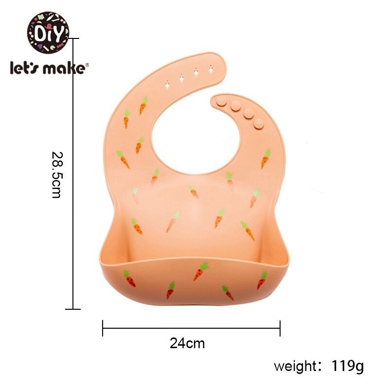 Let's Make-bavoir en Silicone pour bébé, serviette pour -né, ajustable, imperméable, bavoir pour bébé, doux, produit pour alimentation, 1 pièce: yellow