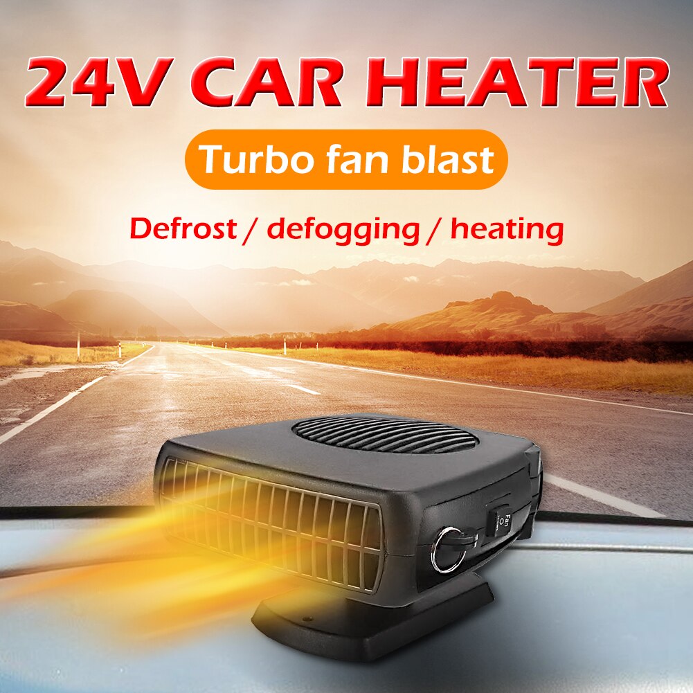 Draagbare Voorruitontwaseming Defogger Verwarming Koelventilator Dc 24V Voertuig Heater Ontdooier Remover Draagbare Auto Heater Fan