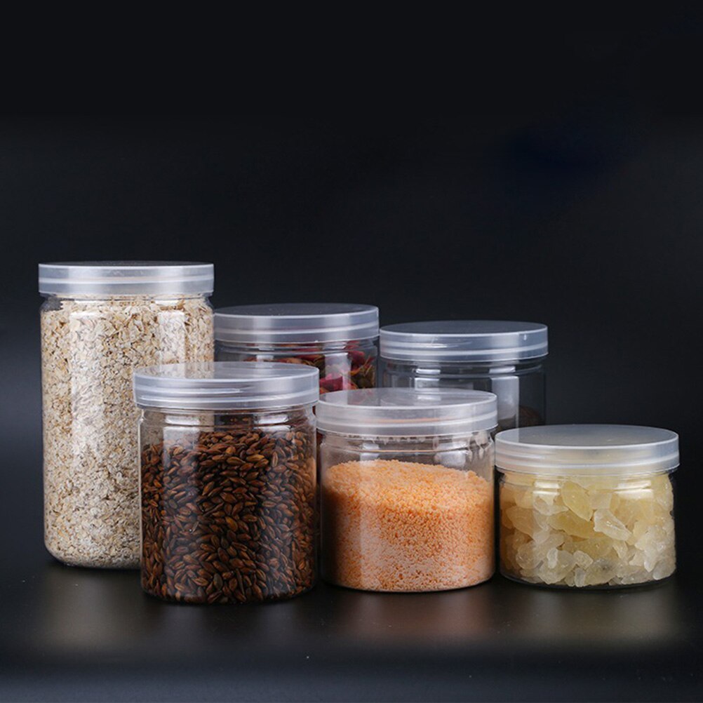 Tarro de plástico transparente para alimentos, lata sellada para cocina, recipientes de aperitivos para galletas, té perfumado, 10 Uds., 500ml